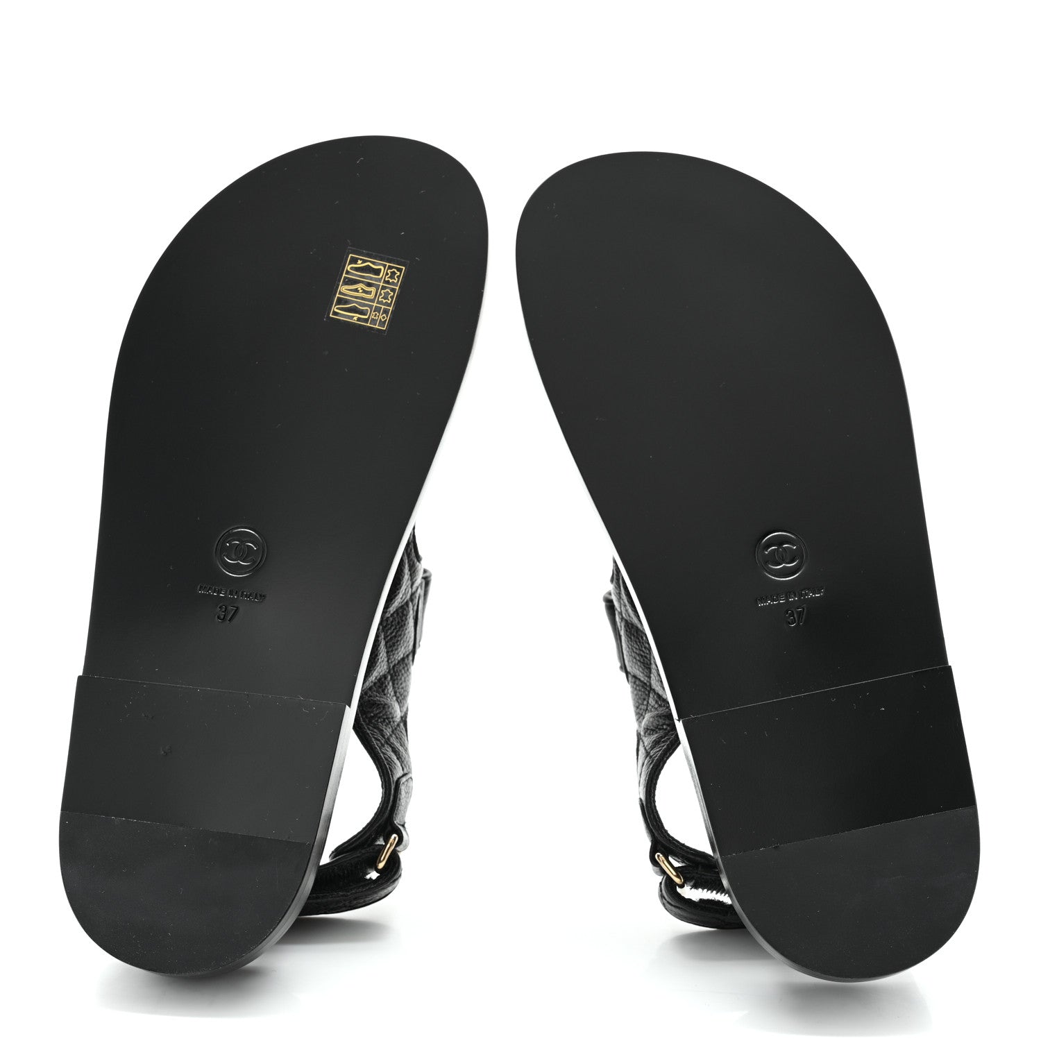 Chanel Grained Calfskin Velcro Dad Sandals 37 Black 7 of 9