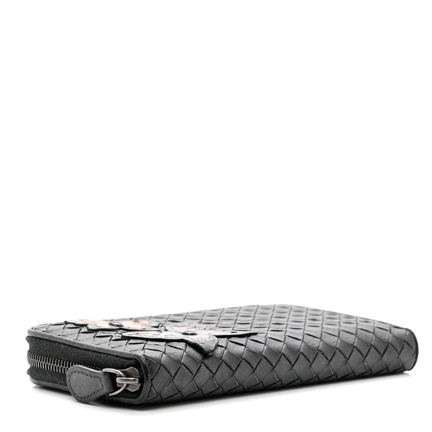 Bottega Veneta Nappa Intrecciato Ayers Zip Around Butterfly Wallet Black 3 of 7