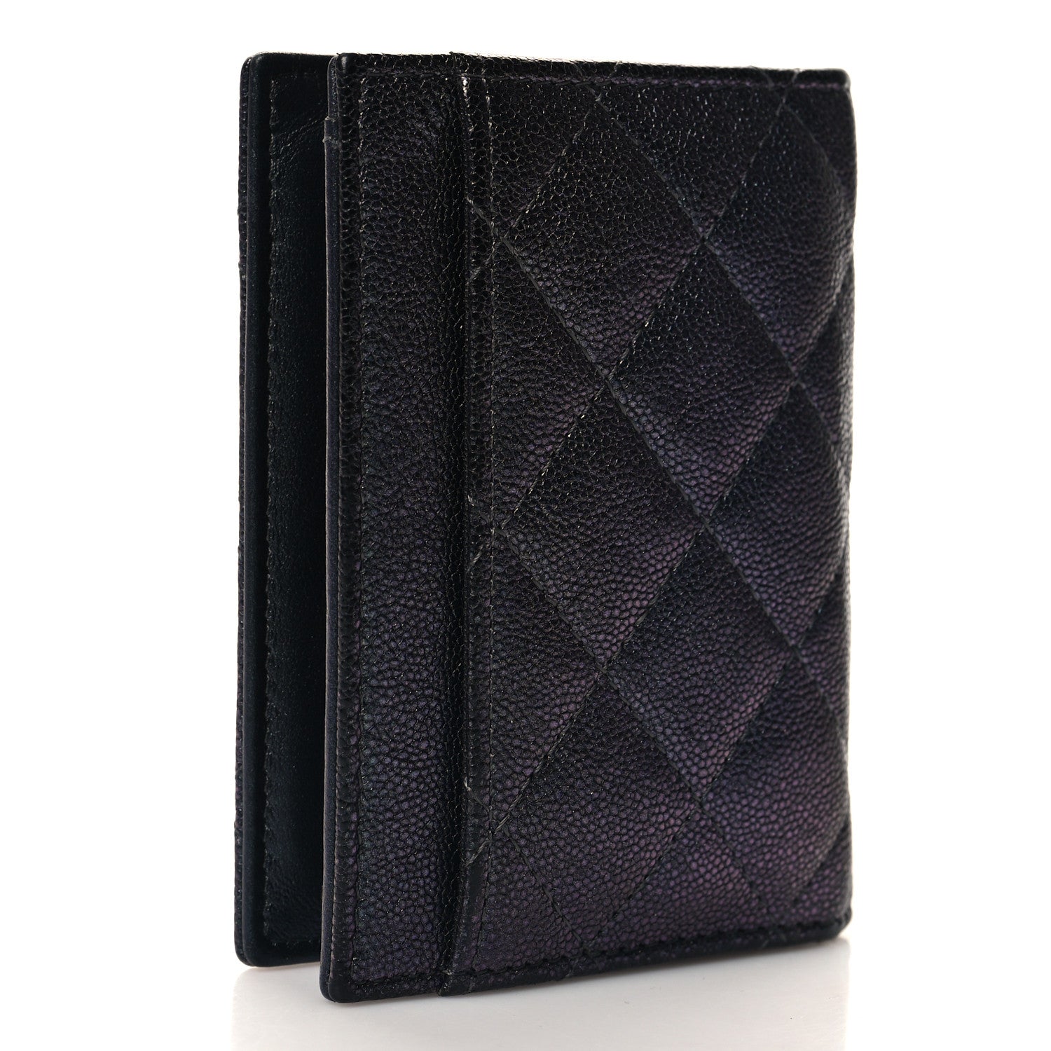 Chanel Iridescent Caviar Quilted Card Holder Wallet Black 3 of 9