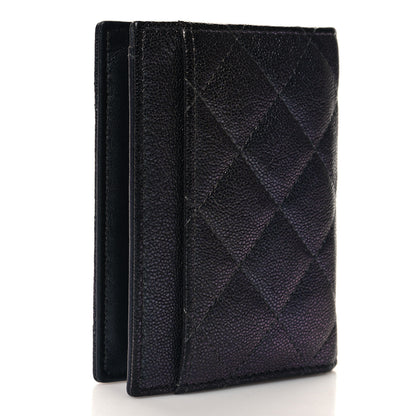 Chanel Iridescent Caviar Quilted Card Holder Wallet Black 3 of 9