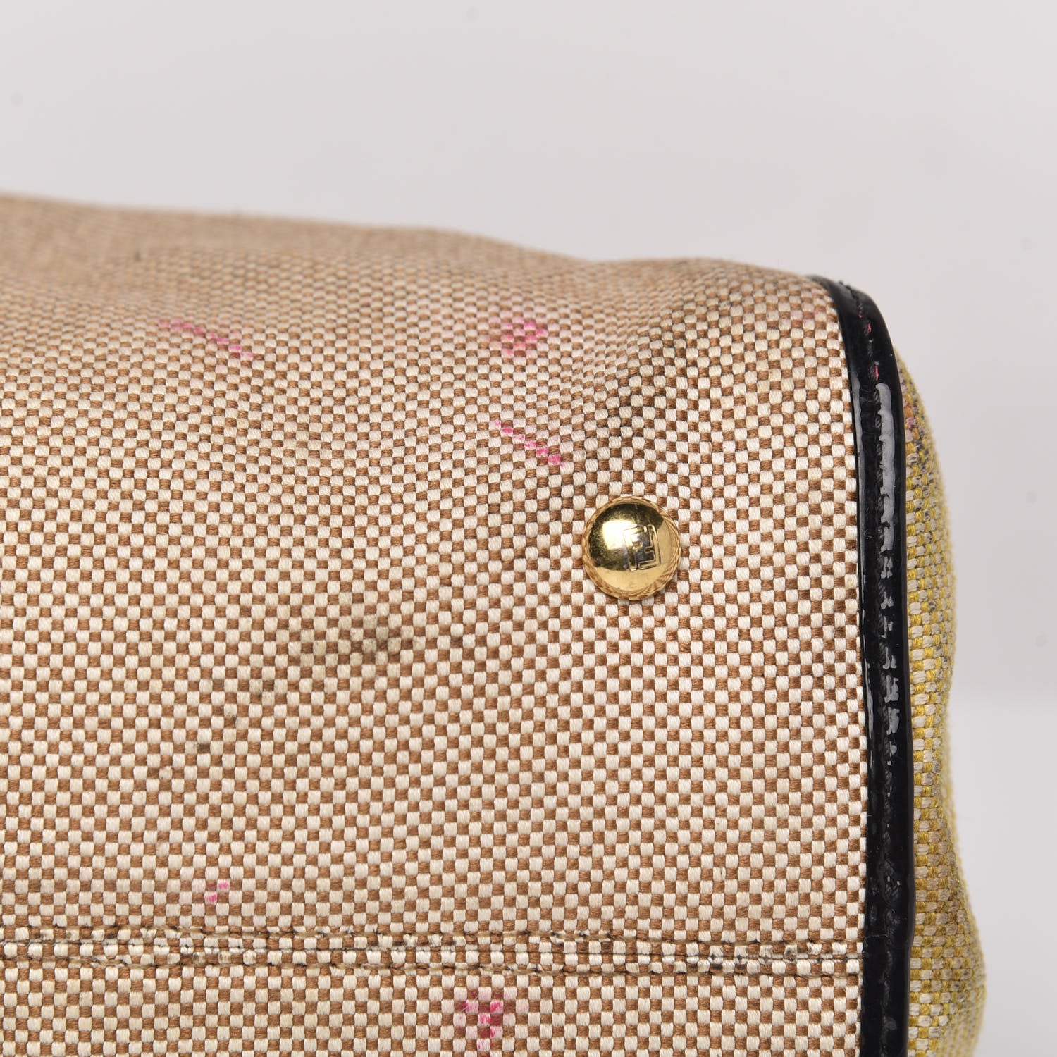 Fendi Canvas Colorblock Small Chameleon Tote Natural 10 of 19