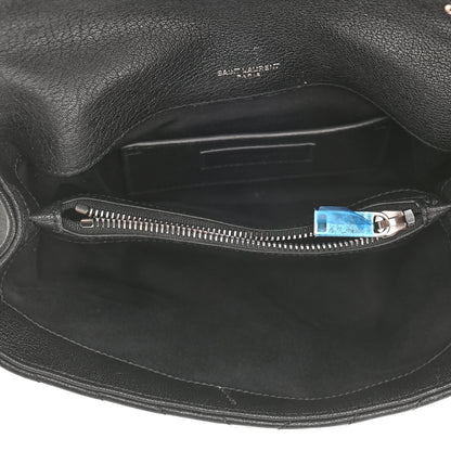 Saint Laurent Sheepskin Matelasse Chevron Monogram Medium College Bag Black 5 of 9