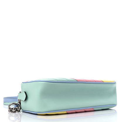 Gucci Calfskin Matelasse Diagonal Small GG Marmont Chain Shoulder Bag Multicolor Pastel 4 of 10