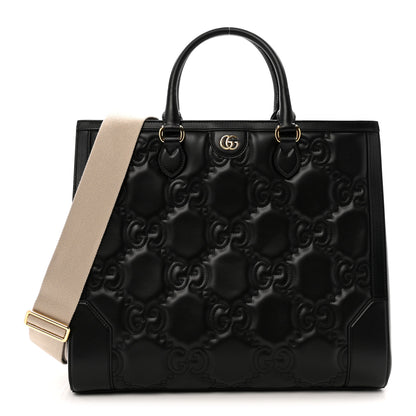 Gucci Calfskin GG Matelasse Tote Bag Black 1 of 16
