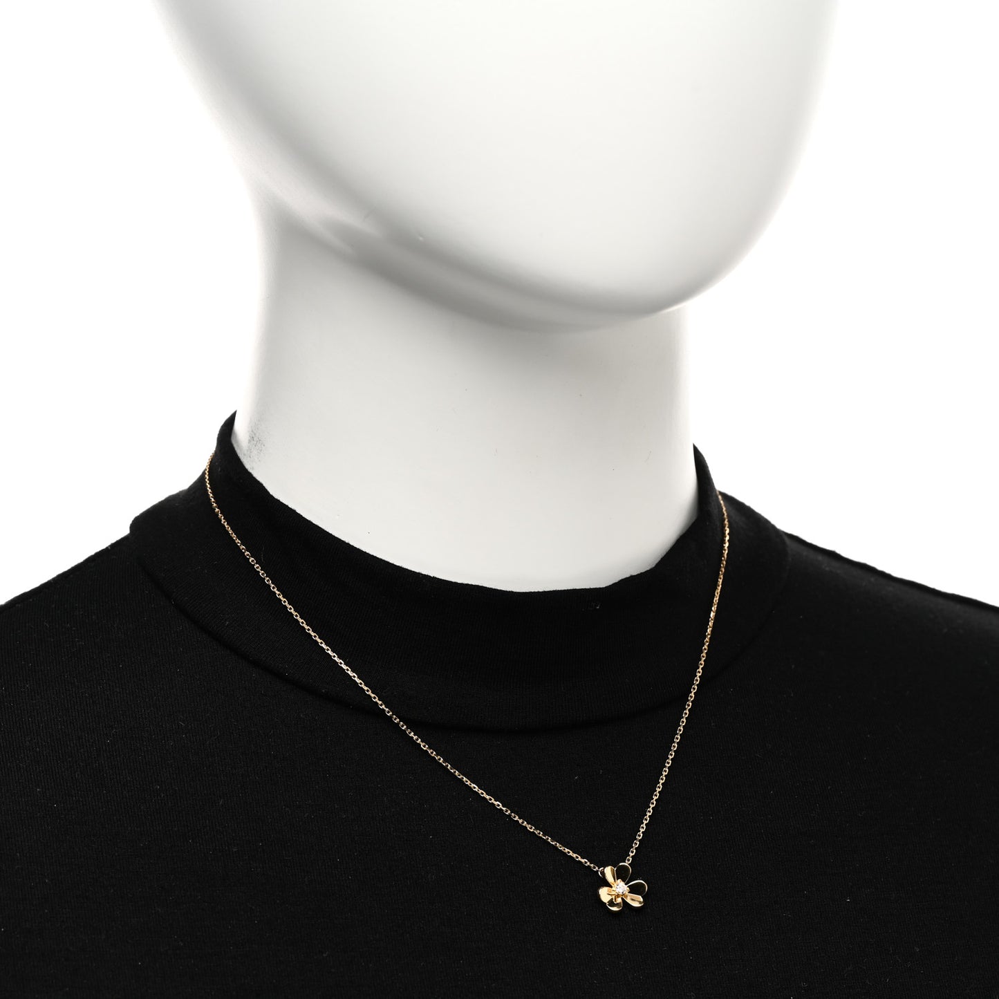 18K Yellow Gold Diamond Mini Frivole Pendant Necklace
