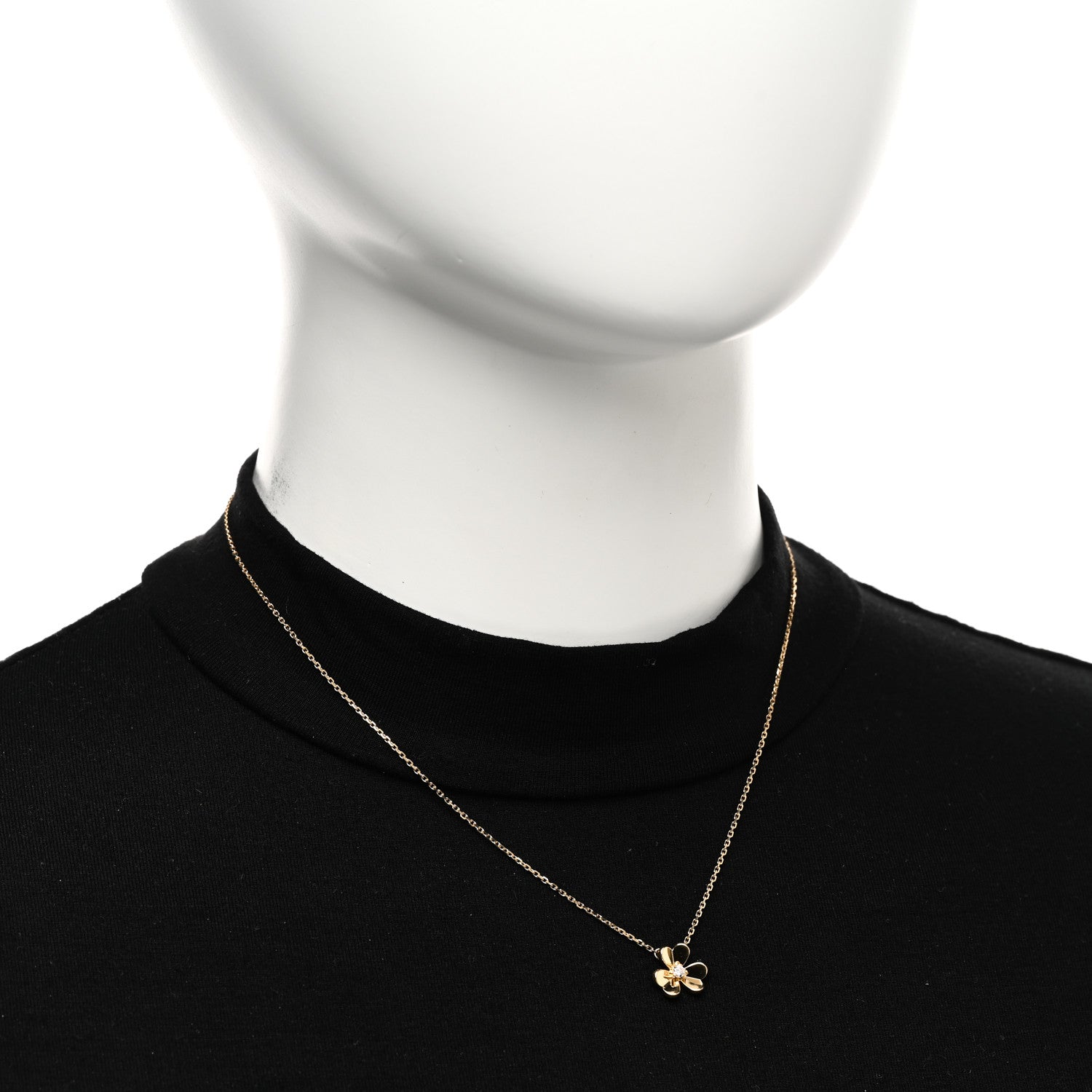 Van Cleef & Arpels 18K Yellow Gold Diamond Mini Frivole Pendant Necklace 2 of 5