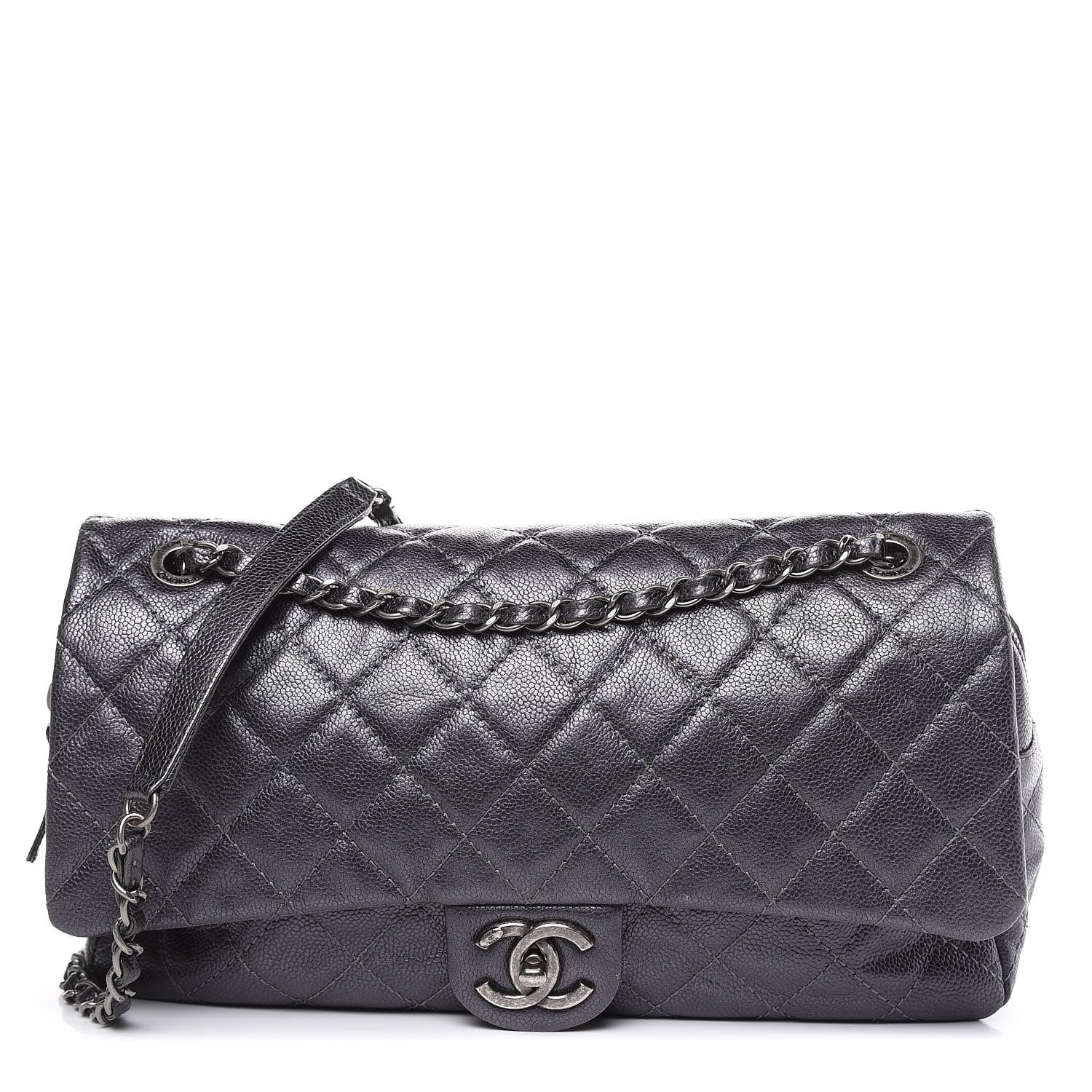 Chanel Iridescent Caviar Quilted Large Chic Flap Grey 1 of 10