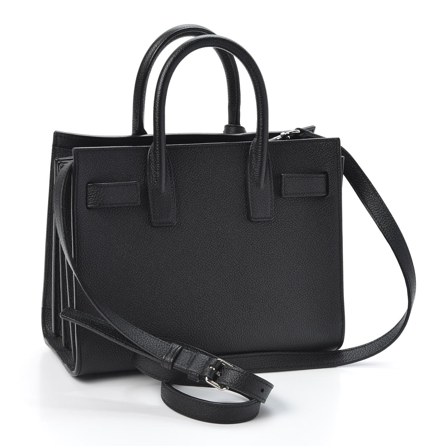 Saint Laurent Grained Calfskin Nano Sac De Jour Black 2 of 9