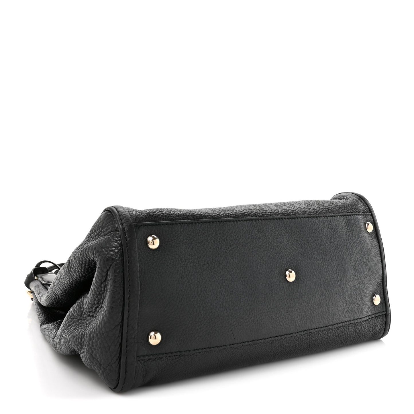 Pebbled Calfskin Medium Soho Shoulder Bag Black