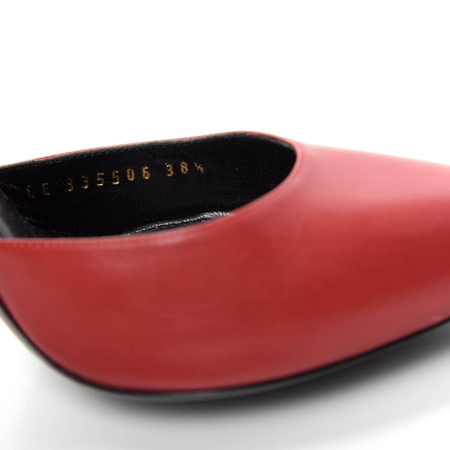 Saint Laurent Calfskin Snakeskin Ankle Strap Pumps 38.5 Red Cream 10 of 12