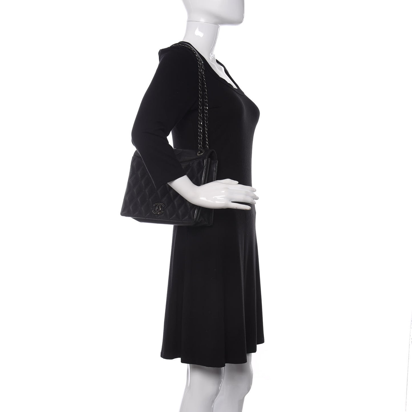 Calfskin Quilted Ballerine Flap Black