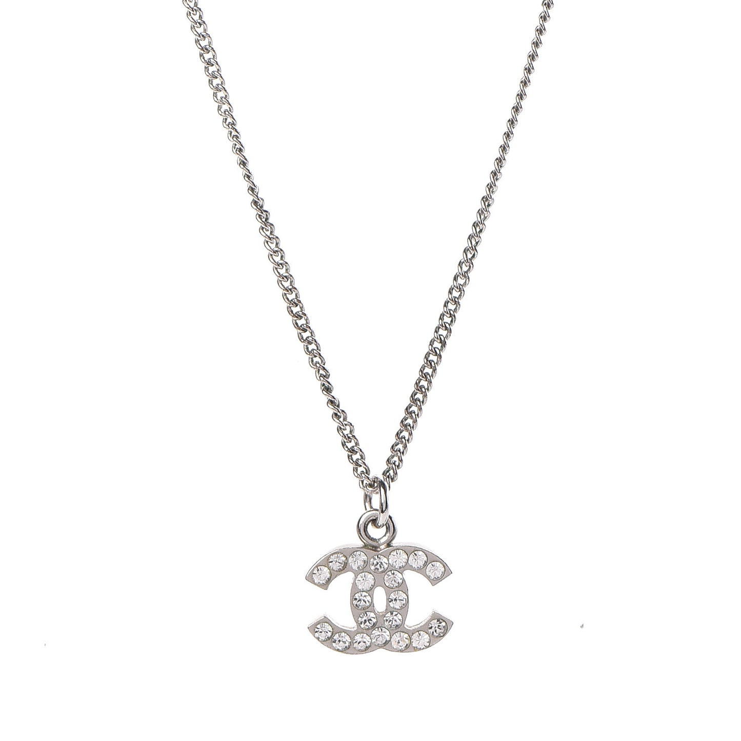 Crystal CC Necklace Silver