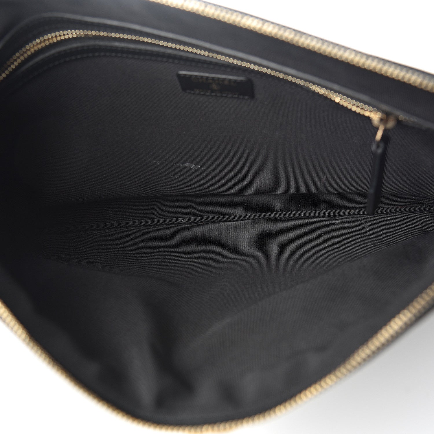 Chanel Lambskin Quilted Large Boy Zip Pouch Black 4 of 9