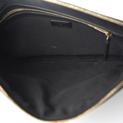 Chanel Lambskin Quilted Large Boy Zip Pouch Black 4 of 9