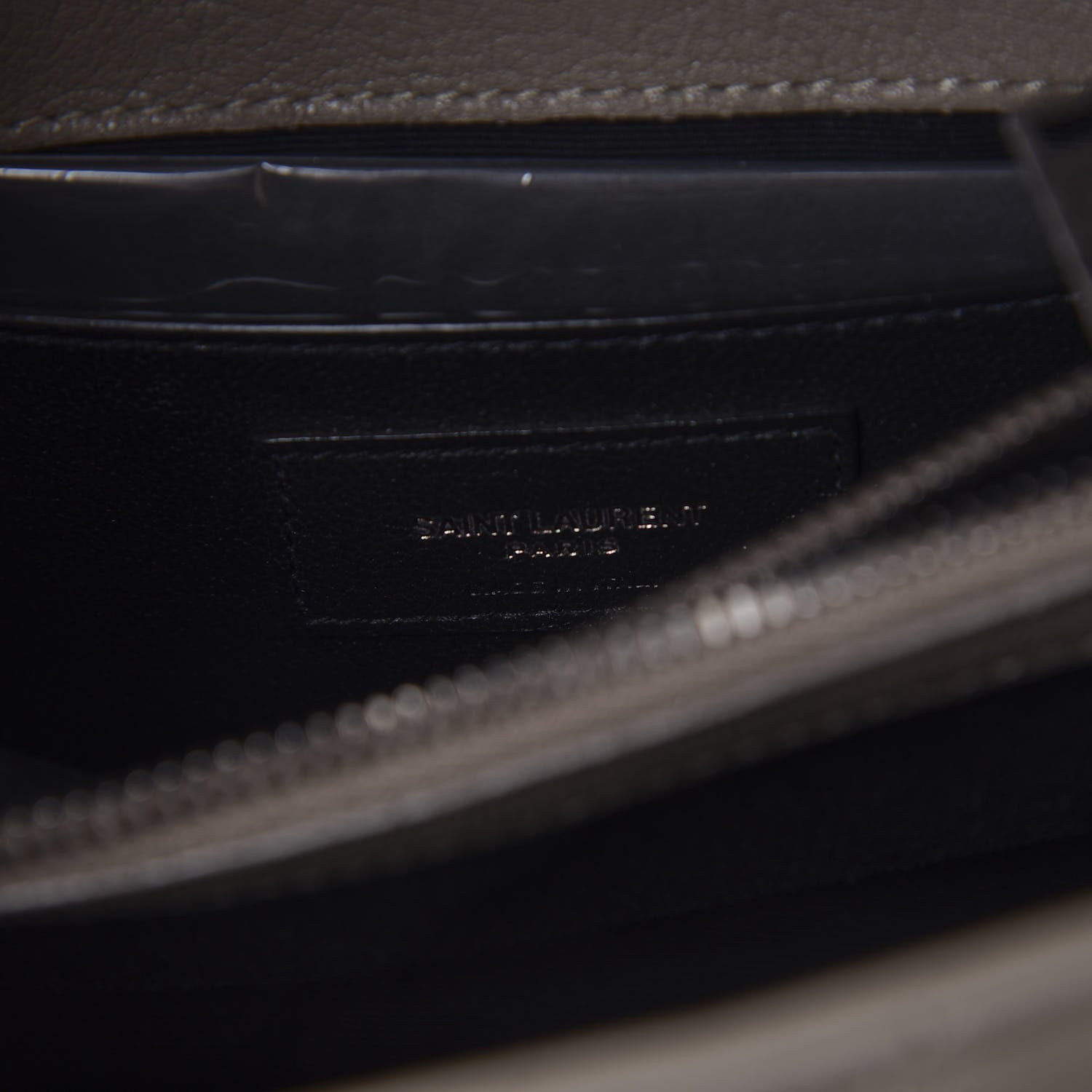 Saint Laurent Sheepskin Matelasse Chevron Monogram Medium College Bag Light Coal 8 of 9