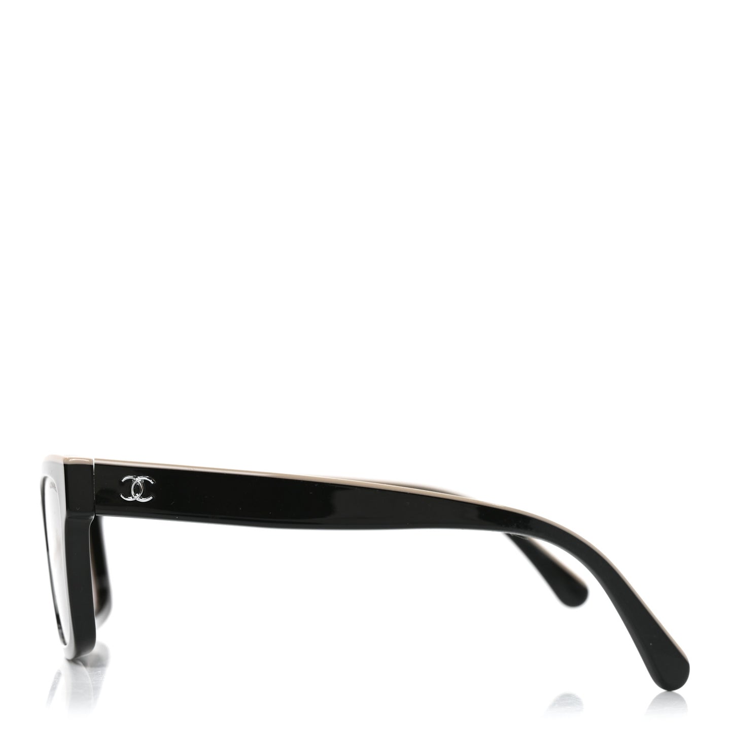 Acetate Logo Square Sunglasses 5417 Black Beige