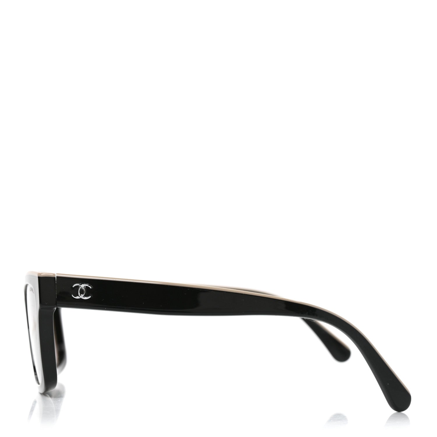 Chanel Acetate Logo Square Sunglasses 5417 Black Beige 3 of 7