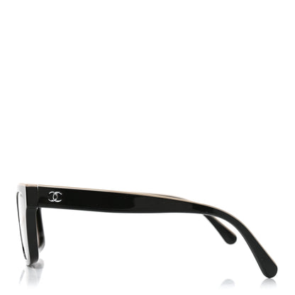 Chanel Acetate Logo Square Sunglasses 5417 Black Beige 3 of 7