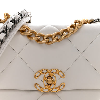 Chanel Goatskin Quilted Medium Chanel 19 Flap White 8 of 13