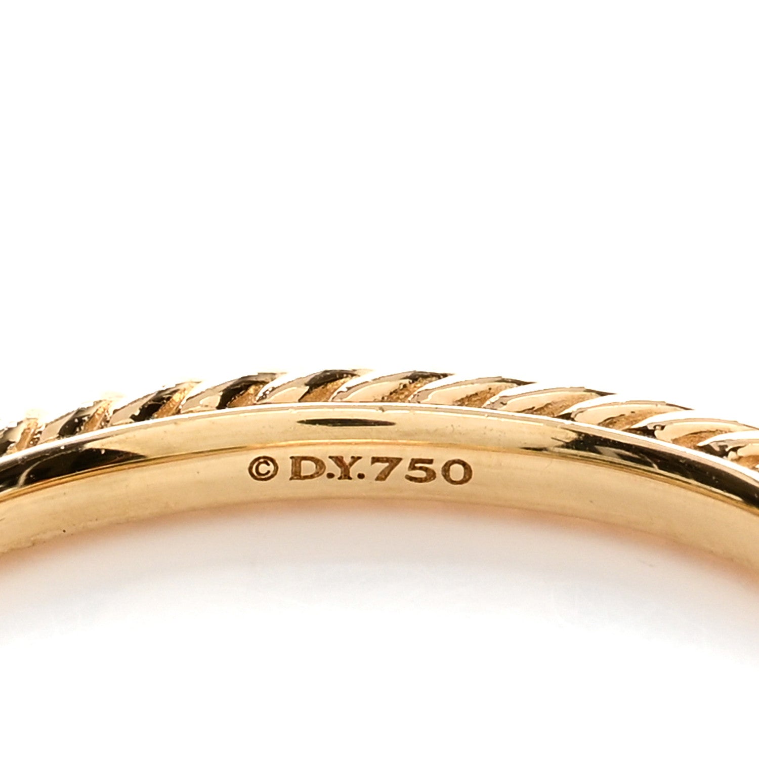 David Yurman 18K Yellow Gold 2mm Cable Classics Band Ring Set of 2 54 6.75 4 of 4