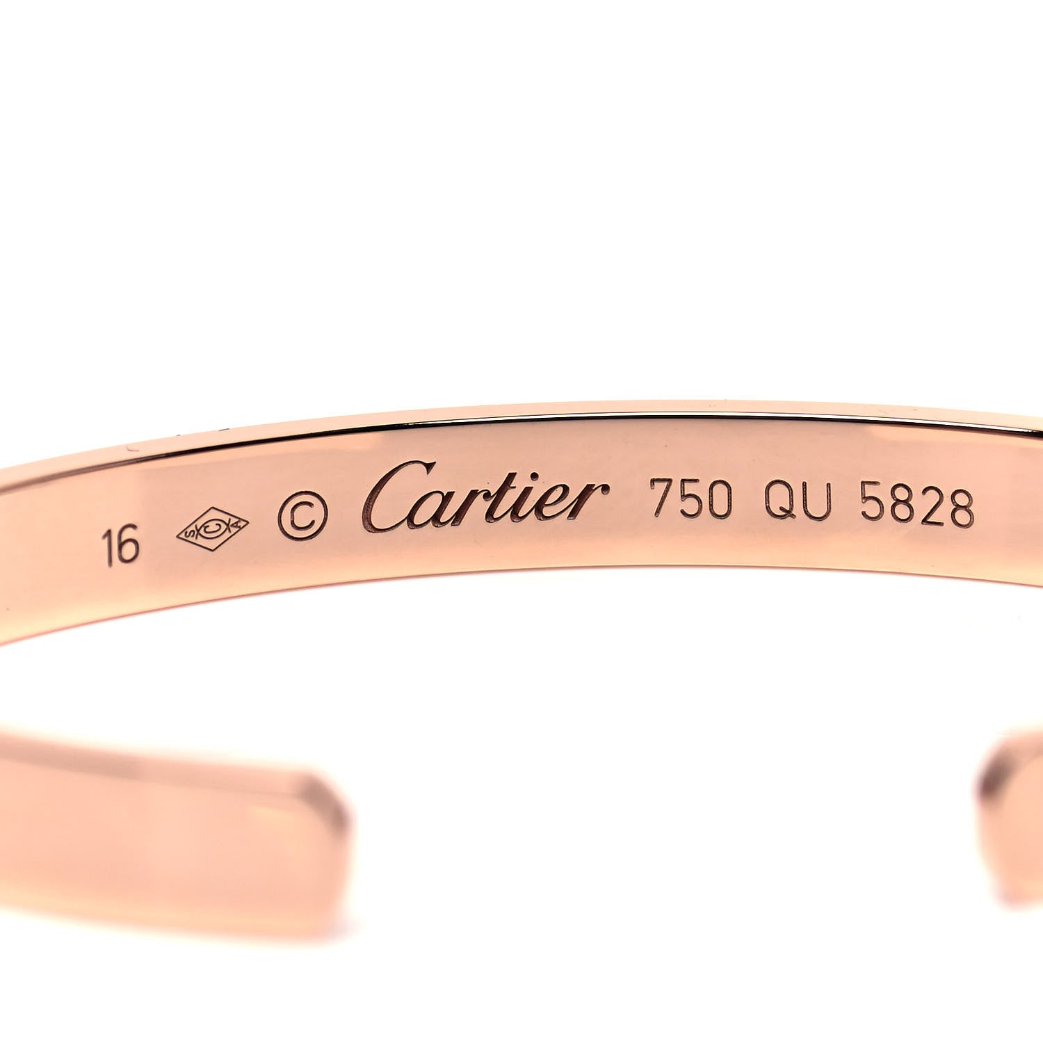 Cartier 18K Pink Gold LOVE Cuff Bracelet 16 4 of 4