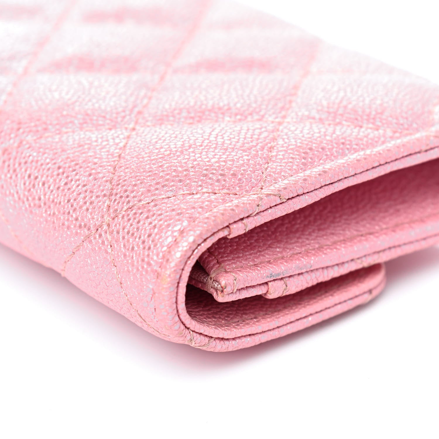 Chanel Iridescent Caviar Quilted Flap Card Holder Rose Pink 13 of 14