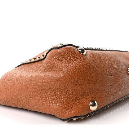 Valentino Garavani Pebbled Calfskin Medium Rockstud Tote Light Cuir 9 of 10