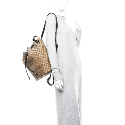 Gucci Monogram Dollar Calfskin O Drawstring Backpack Beige Ebony Testa di Moro Dark Chocolate 2 of 10