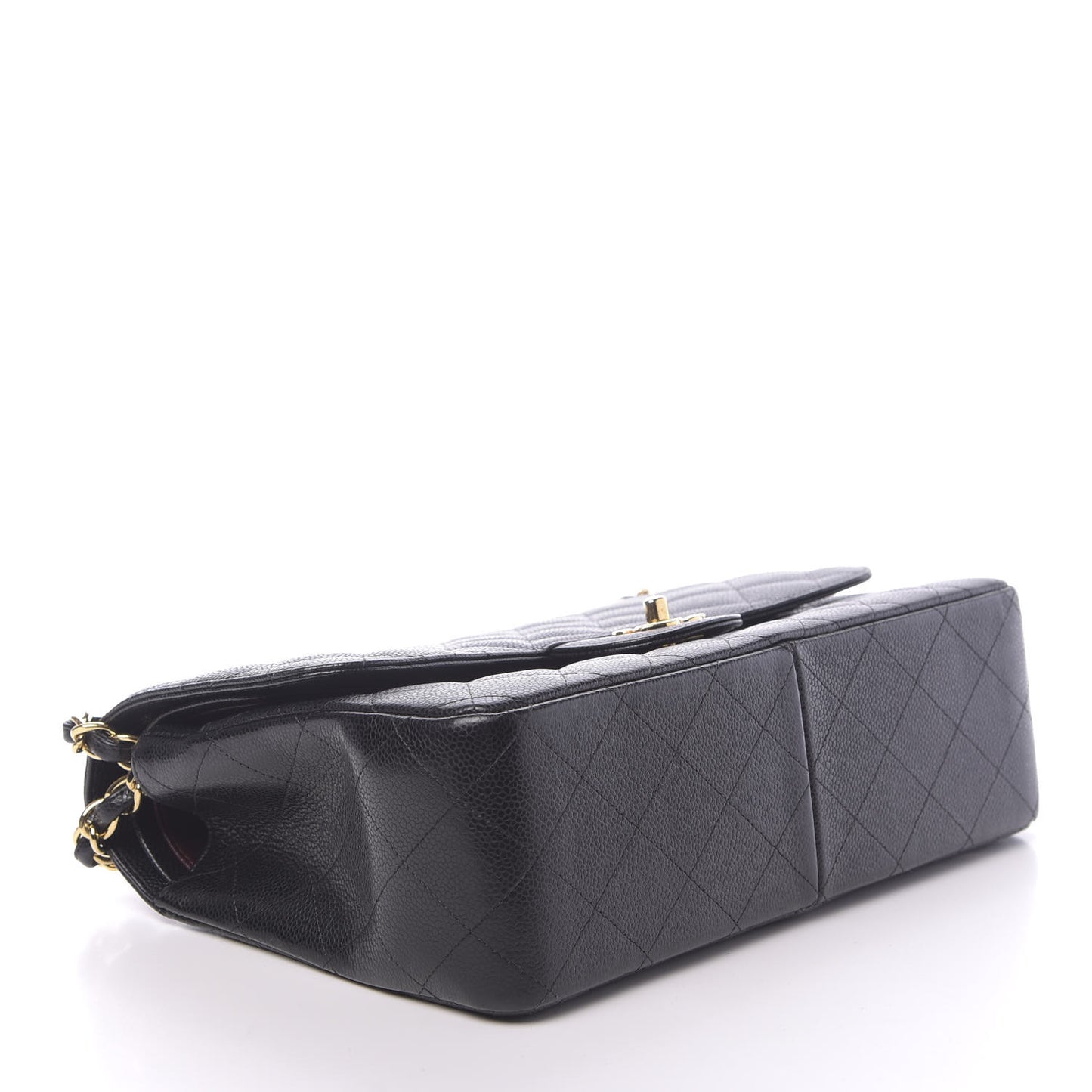 Caviar Quilted Jumbo Double Flap Black