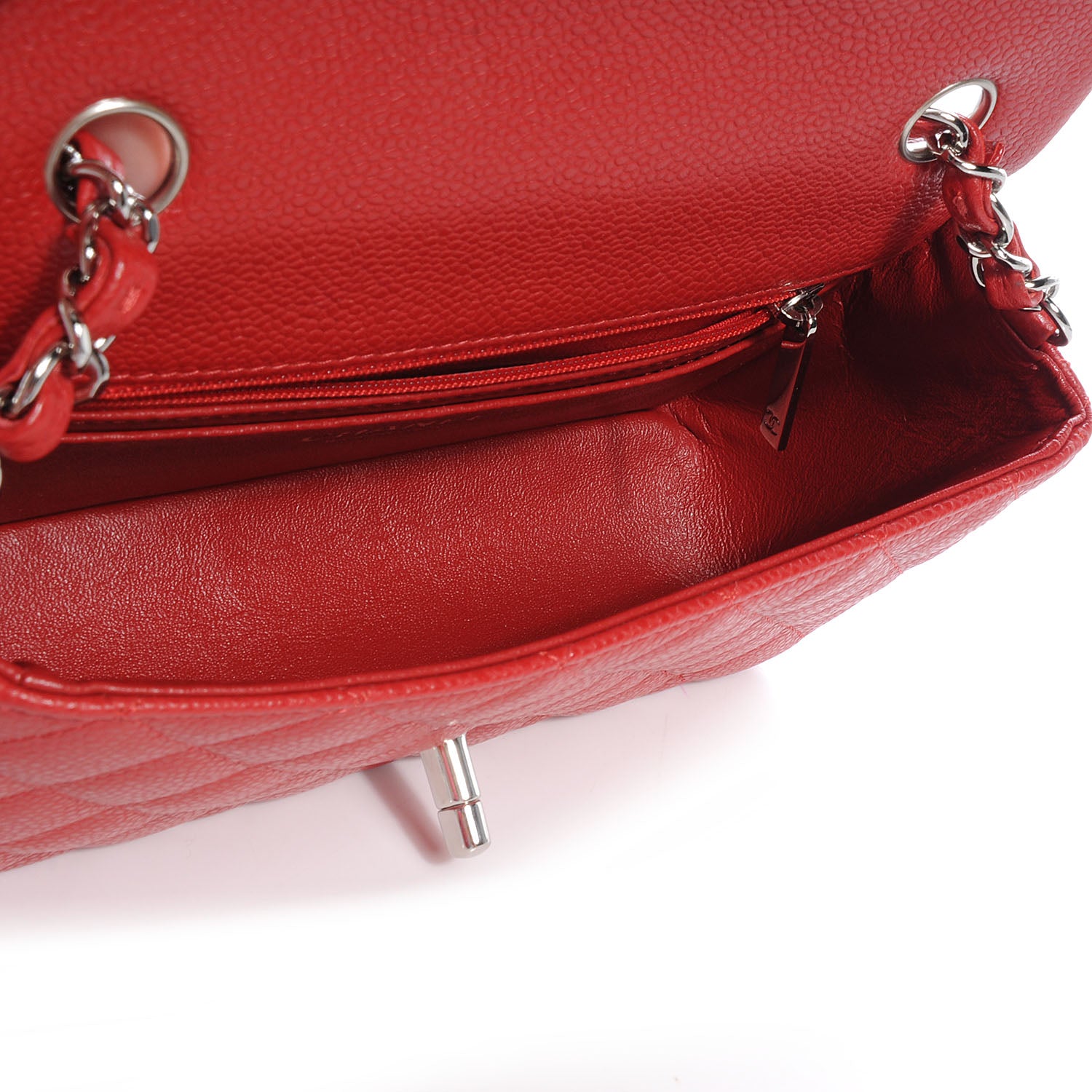 Chanel Caviar Quilted Mini Flap Red 6 of 9