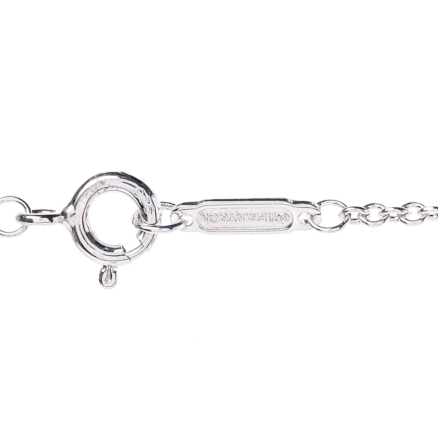 Tiffany Sterling Silver Diamond Large Daisy Key Pendant Necklace 6 of 7