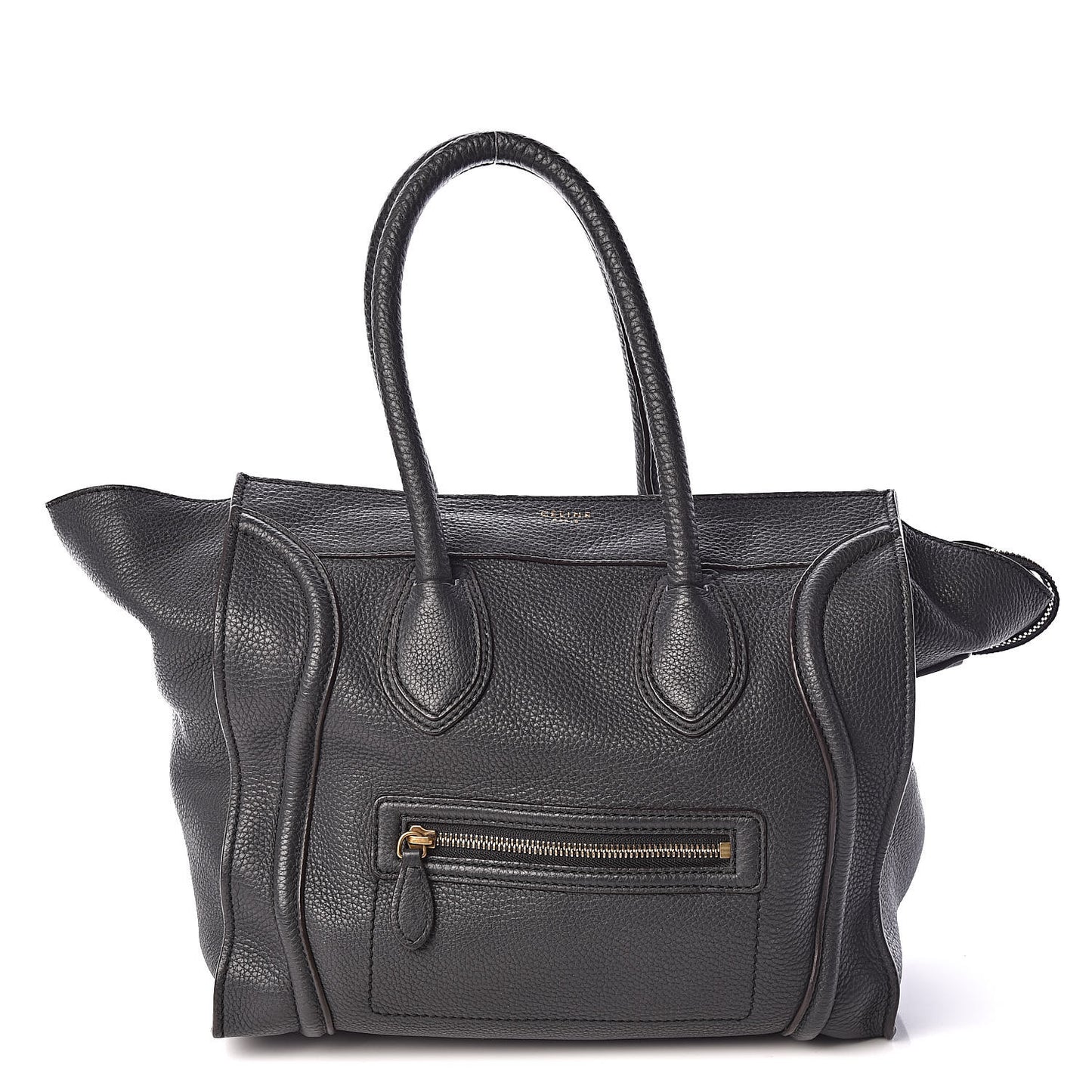 Drummed Calfskin Mini Luggage Anthracite