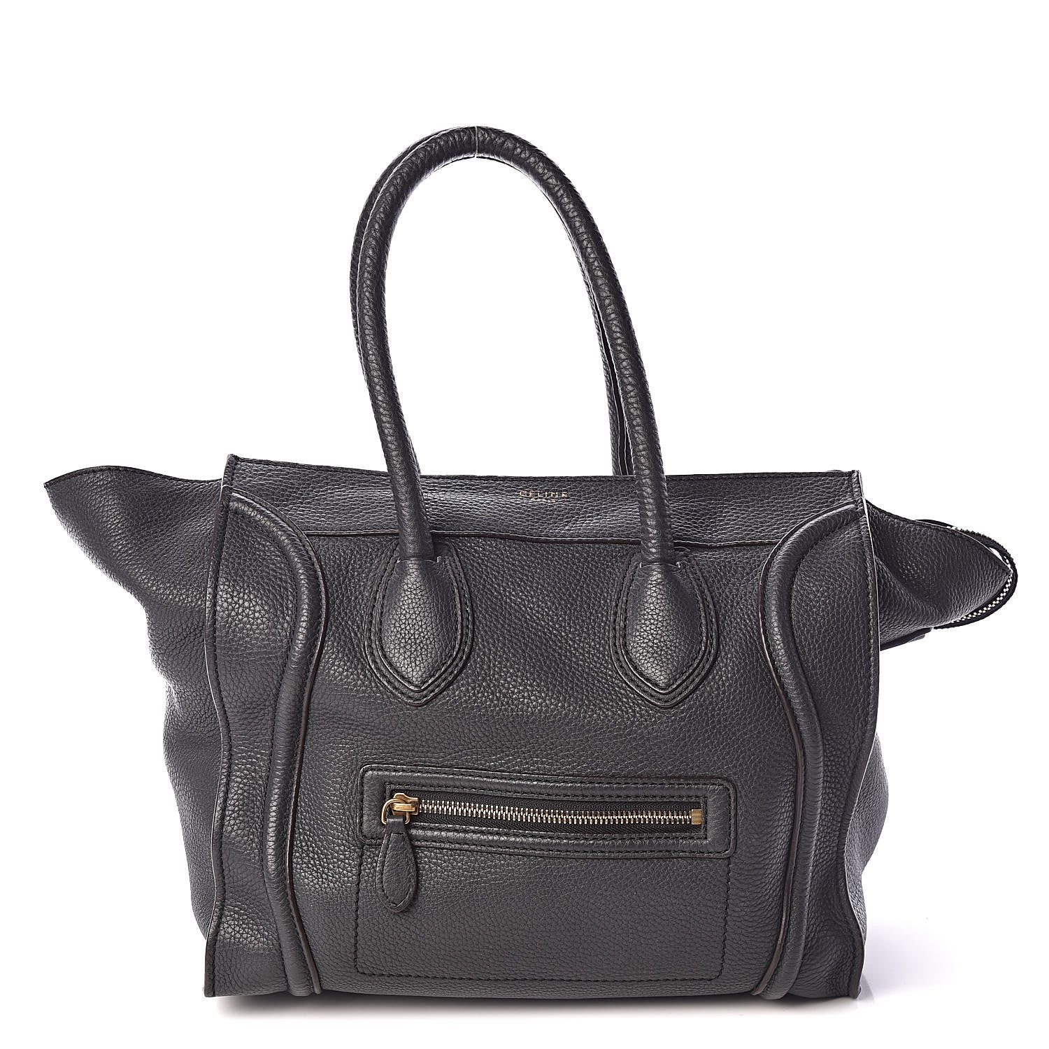 Celine Drummed Calfskin Mini Luggage Anthracite 1 of 15