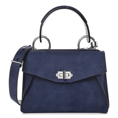 Proenza Schouler Suede Small Hava Top Handle Bag Indigo 1 of 8
