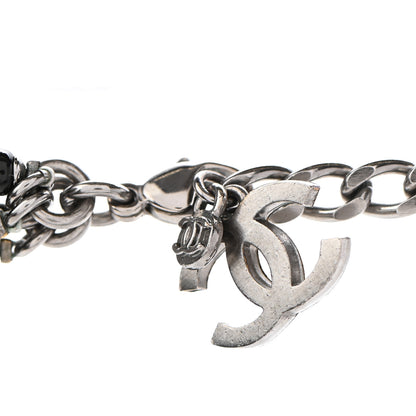 Chanel Pearl Bead Multi Strand CC Necklace Black White 4 of 5