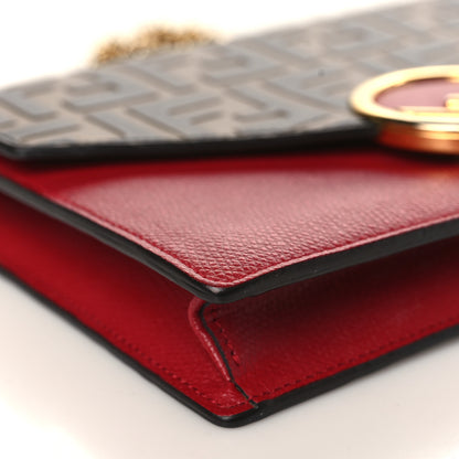 Fendi Vitello Cruise F is Fendi FF 1974 Embossed Medium Envelope Wallet On Chain Fragola Maya Black 8 of 11