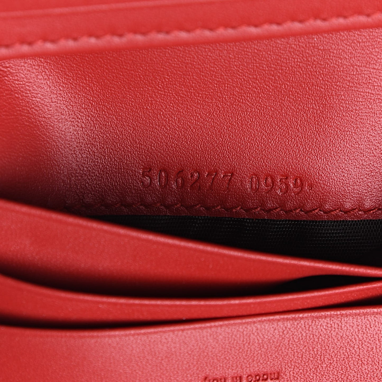 GG Supreme Monogram Bosco Patch Card Case Wallet Beige Malva Hibiscus Red