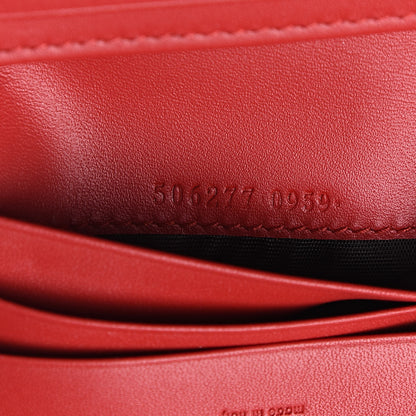 Gucci GG Supreme Monogram Bosco Patch Card Case Wallet Beige Malva Hibiscus Red 7 of 8