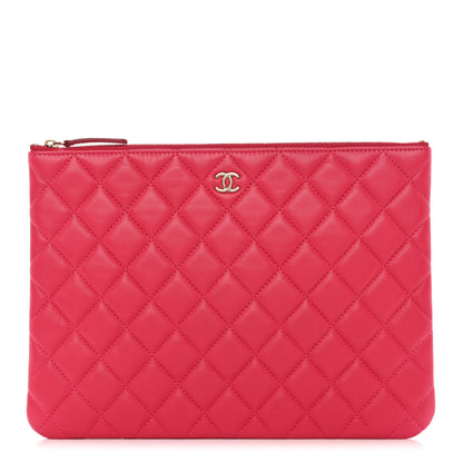 Chanel Lambskin Quilted Medium Cosmetic Case Pink 1 of 8