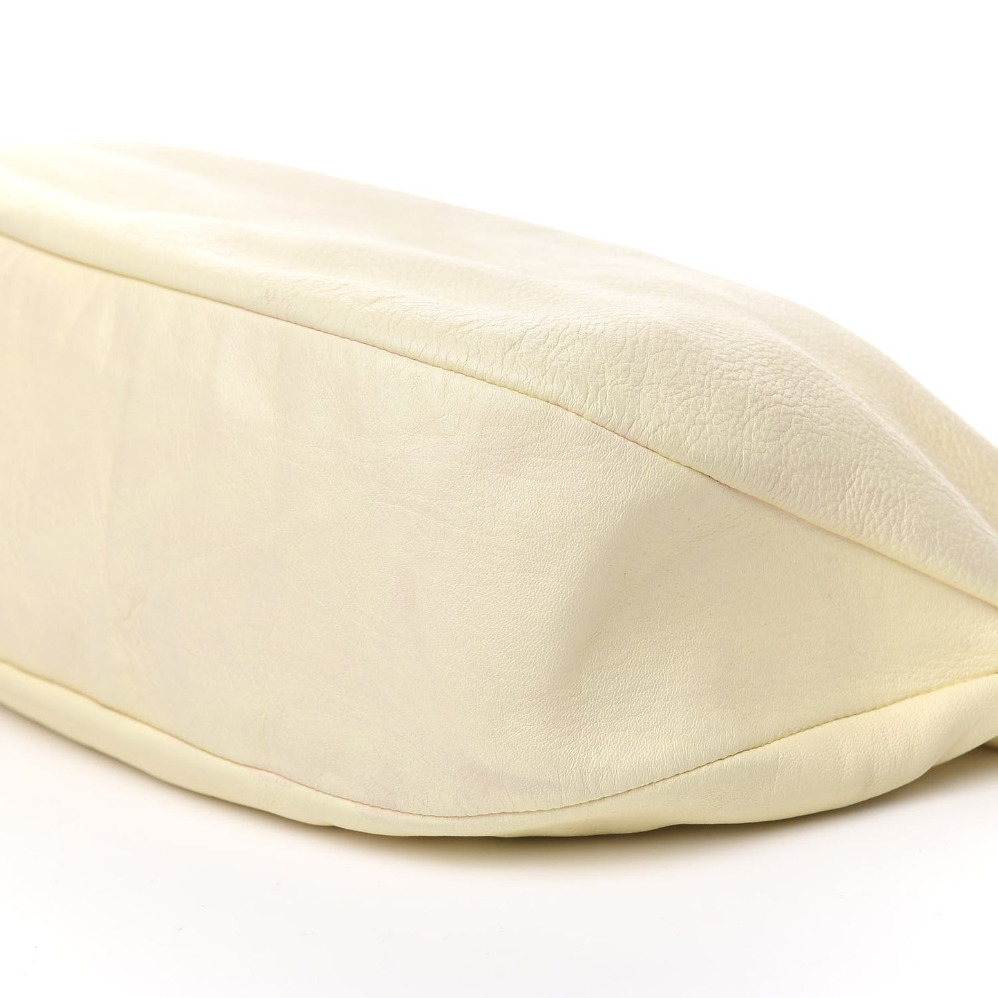 Grained Calfskin Tassel Hobo Cream