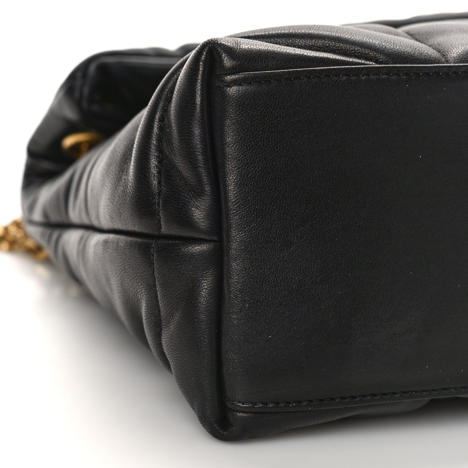 Saint Laurent Lambskin Quilted Small Loulou Puffer Monogram Chain Satchel Black 8 of 9