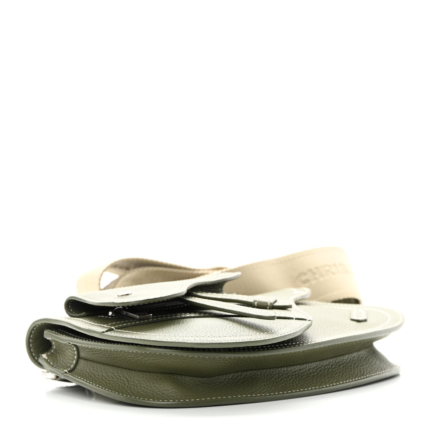 Christian Dior X KAWS Grained Calfskin Saddle Pouch Olive 4 of 13