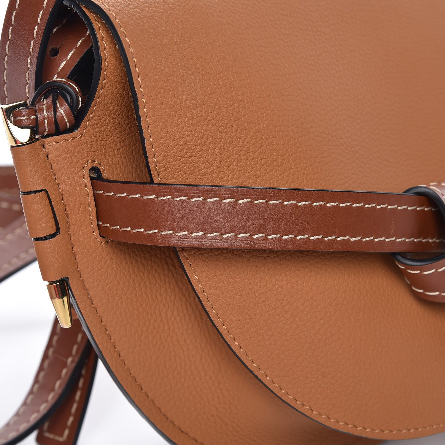 Loewe Grained Calfskin Small Gate Crossbody Bag Caramel Pecan 9 of 9