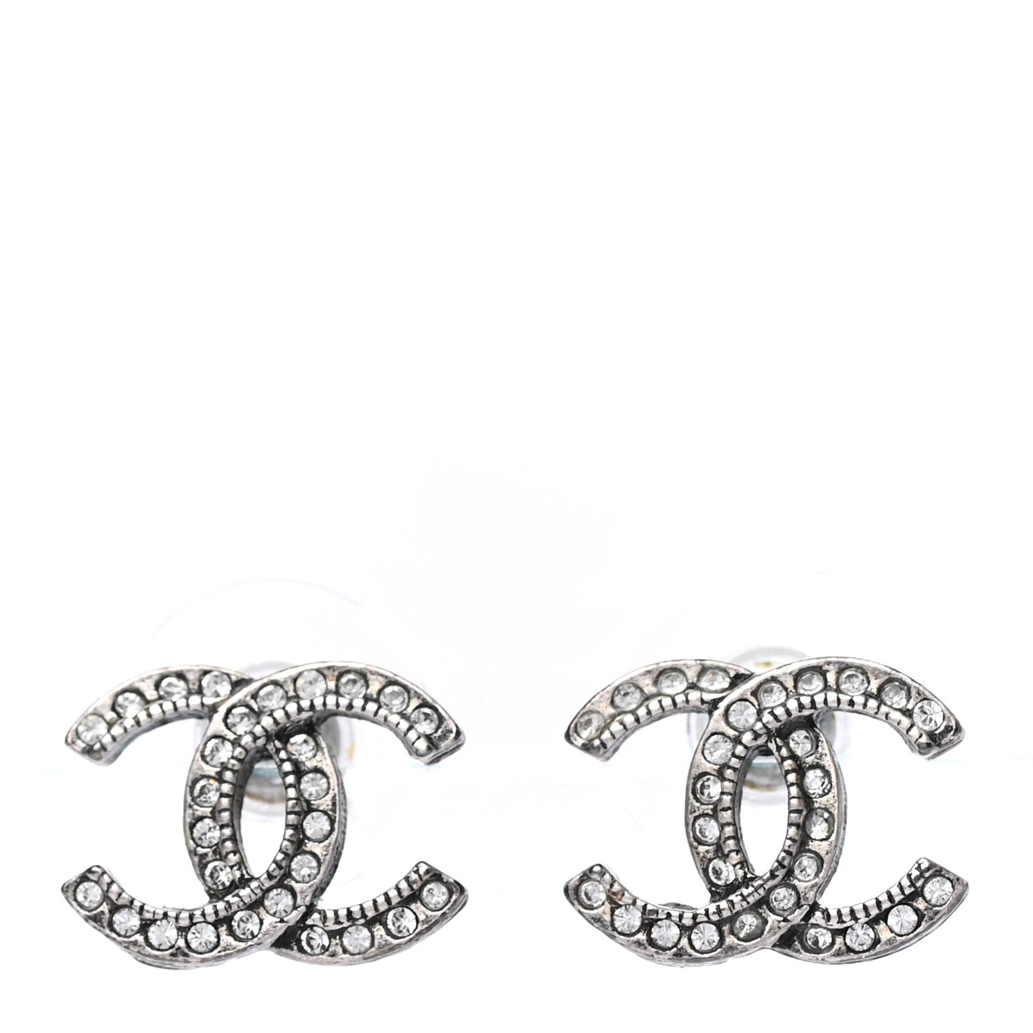 Chanel Ruthenium Crystal CC Earrings 1 of 4