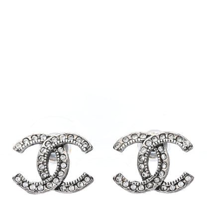 Chanel Ruthenium Crystal CC Earrings 1 of 4