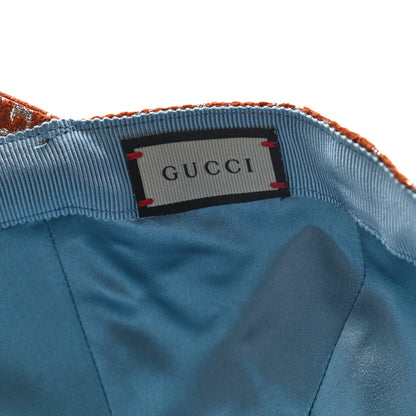 Gucci Canvas Lame GG Monogram Rush Baseball Hat M Burnt Orange Silver 8 of 9