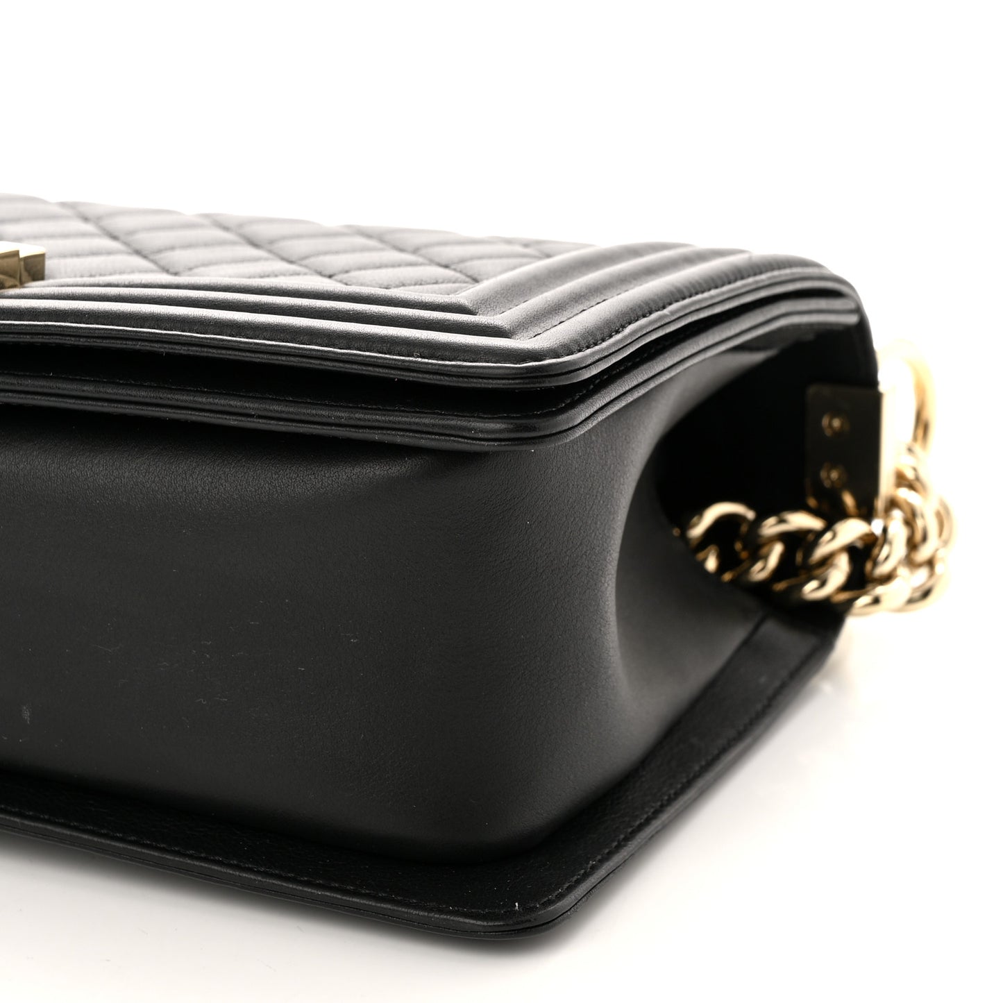 Calfskin Quilted Medium Boy Flap Black