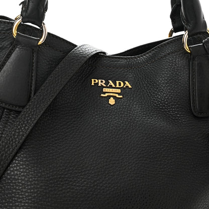 Prada Vitello Daino Tote Black 6 of 17