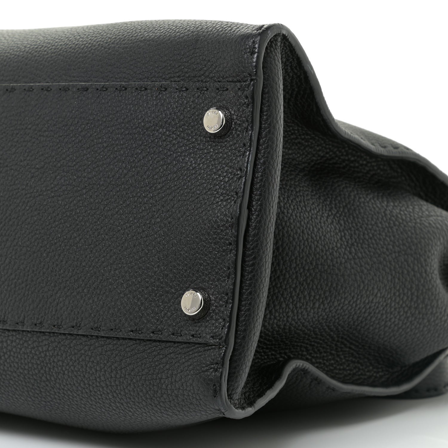 Fendi Cuoio Romano Selleria Bi-Color Large Peekaboo Iconic Satchel Black Mou 7 of 8