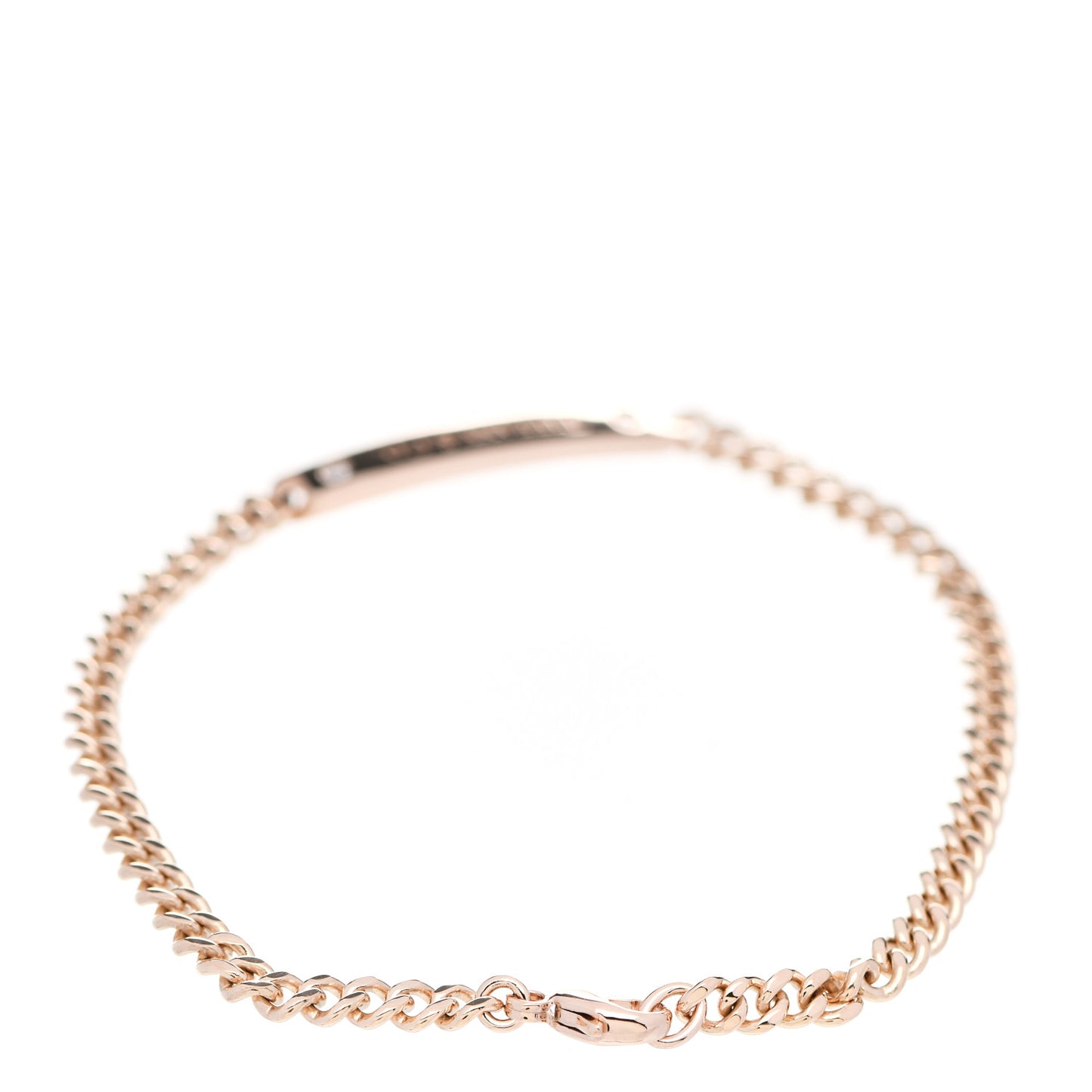 18K Rose Gold Diamond Micro Link ID Chain Bracelet
